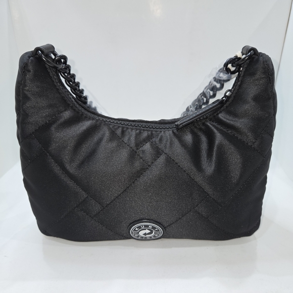 Kurt Geiger London Black Quilted Nylon Convertible Hobo Shoulder Bag. - Picture 4 of 14